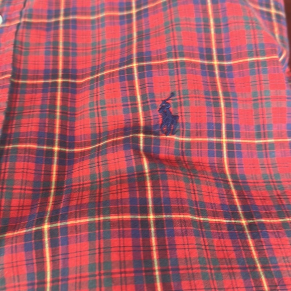 Ralph Lauren Red Plaid Shirt Cotton Long sleeve XL - Picture 2 of 4